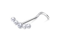 Silver Curved Nose Stud NSKZ-1760